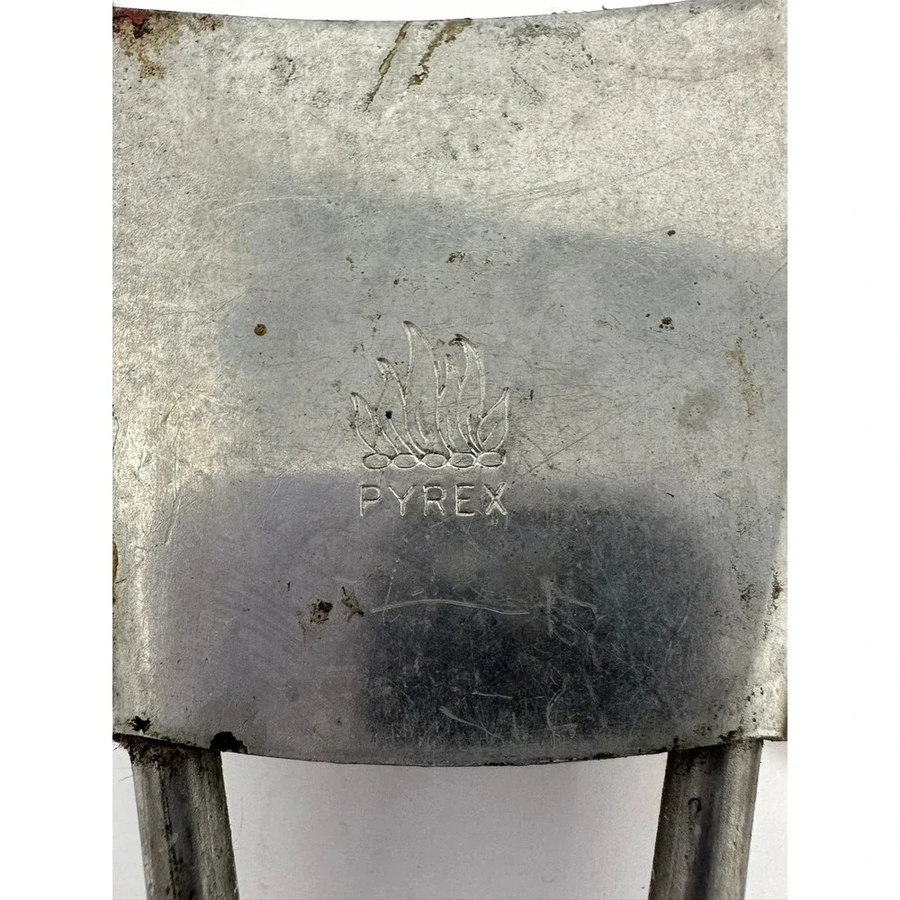 Vintage Pyrex Glass Pot Pan Gripper Handle Metal‎ Flame Logo Replacement Tool